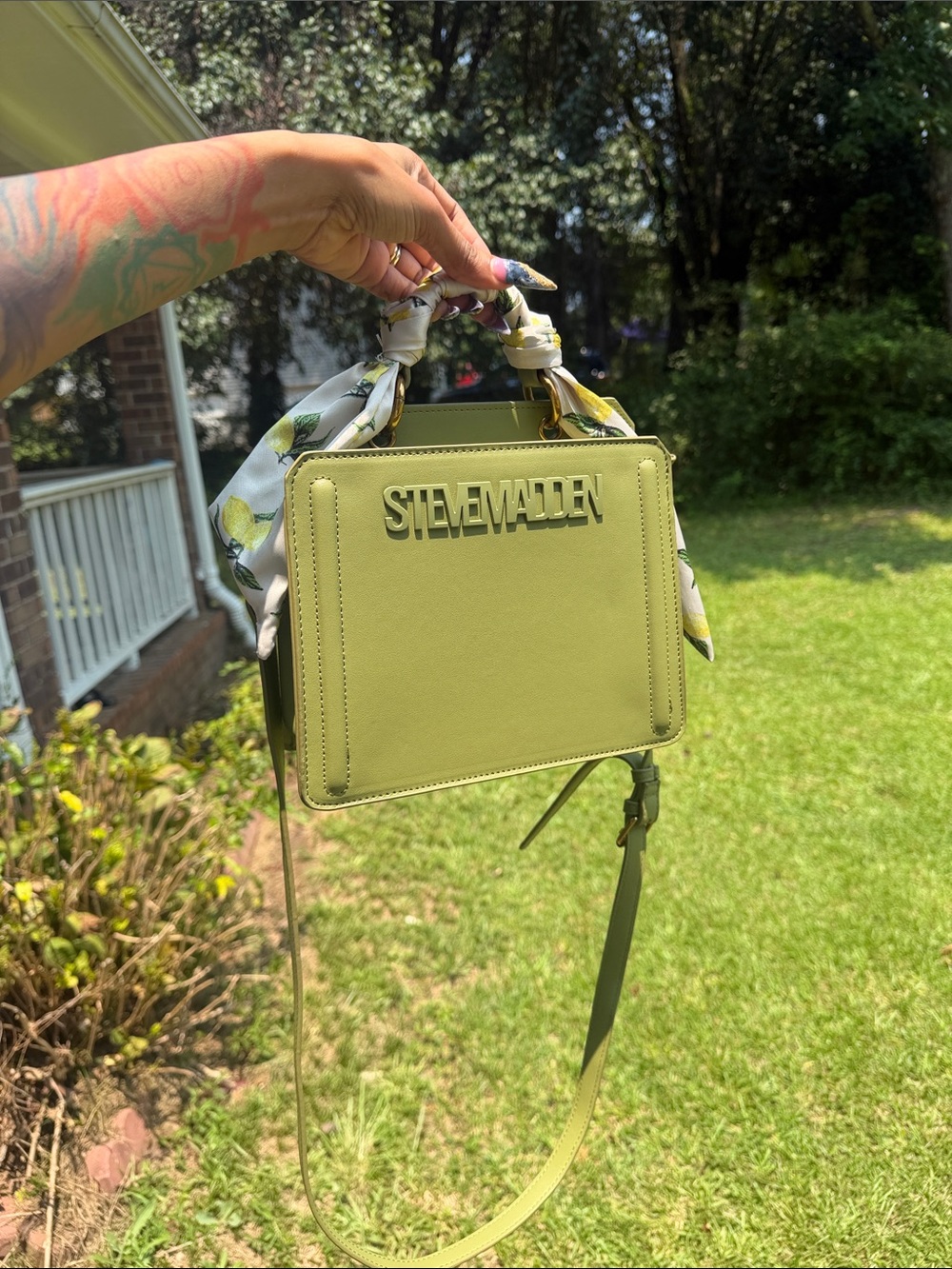 Steve Madden Lemon Green Boxy Crossbody Bag